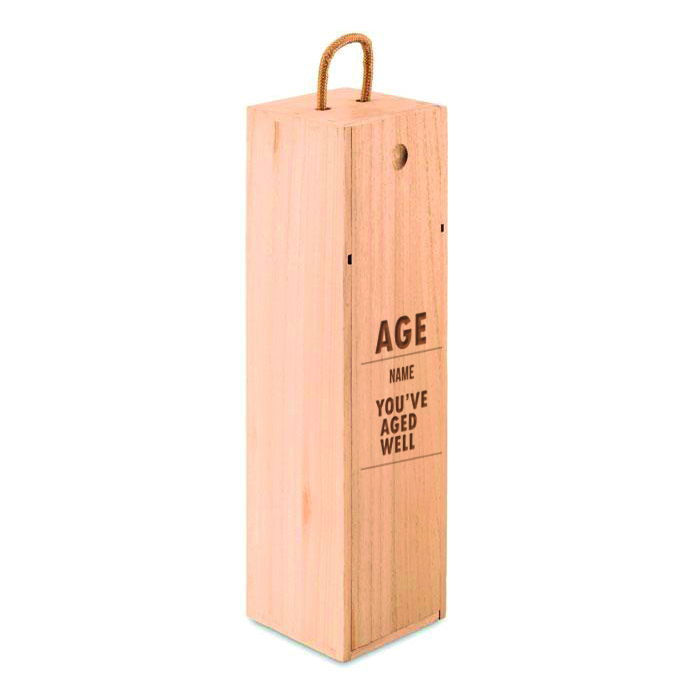 Personalised Age & Name Engraved Wooden Wine Box